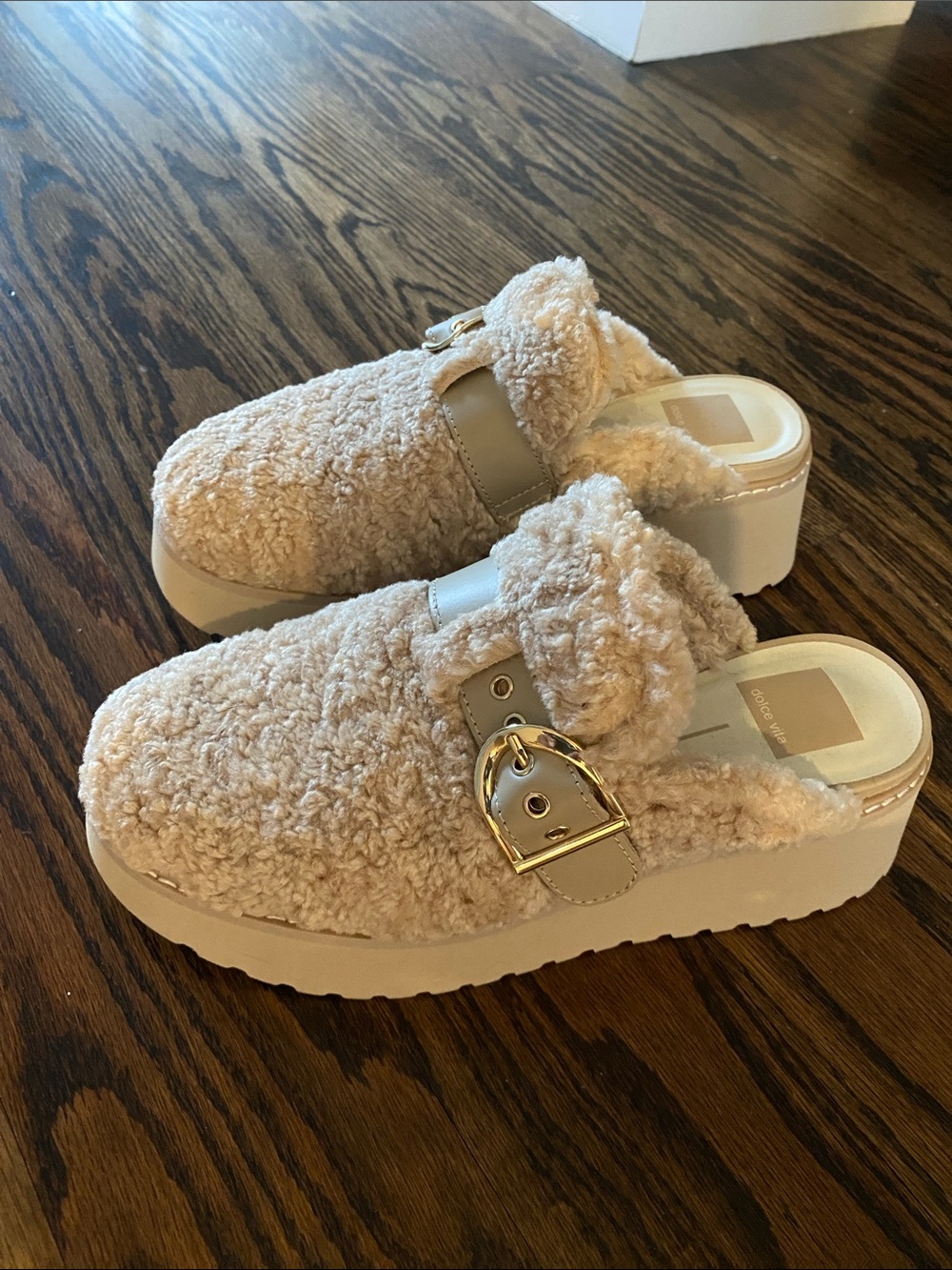 Dolce Vita Plush Shearling Slip-On in Beige